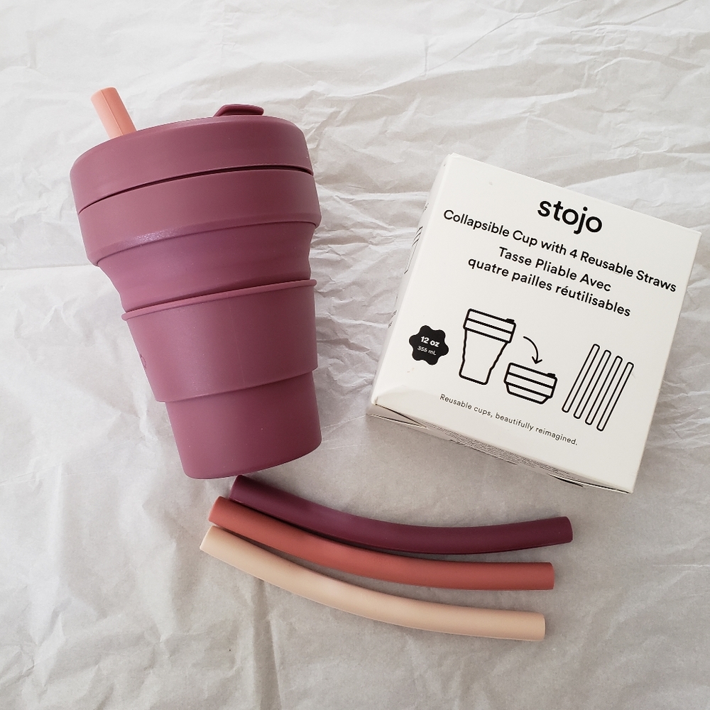 Stojo | Collapsable Cup with 4 Reusable Straws